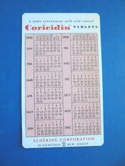 Cool Vintage 1956 Schering Coricidin Cold Tablets Advertising Pocket Calendar