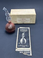 PARKE DAVIS GLASEPTIC ADRENALIN VAPORIZER VINTAGE BOX PAPERS PRESCRIPTION ON TOP