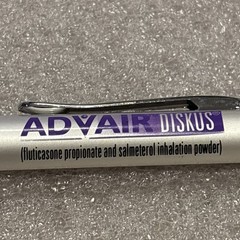 (2) Vintage Advair Pen Drug Rep Advertising Metal Heavy Pen 1 In Original Wrap