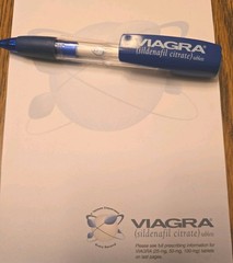 Viagra Note Pad + Wide Plastic Pen Pharmaceutical Drug Rep Promo WRITES