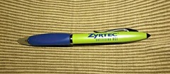 New Drug Rep Zyrtec Gripper Green Blue Heavy Metal Pen With Stylus **See Desc