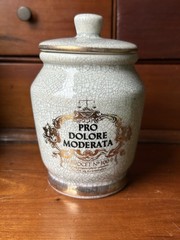1970s Eli Lilly APOTHECARY ceramic Jar Pro Dolore Moderata Pharmacy – Storage