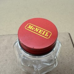 RARE Vintage McNeil Clear Glass Medicine Bottle display/collectible Unique Shape