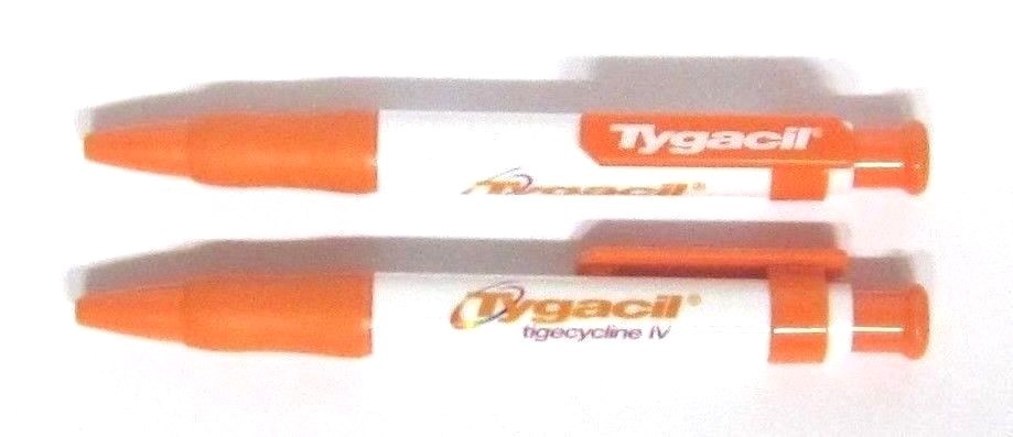 Drug Rep TYGACIL Collectible Pens x 2 RARE