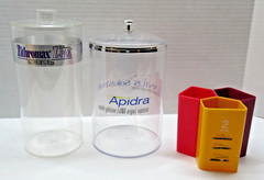 Lot of 3 Drug Rep Pharmaceutical Doctor Office Jars Z-Pak Lantus Advertising