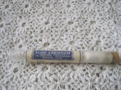 Ullery & Drinkwater Druggists Denver CO Glass Tube Medicine Cork 1946 Vintage