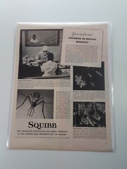 Squibb Print Ad Original Vintage 1945 Medical Research Bristol Myers NYC Exide