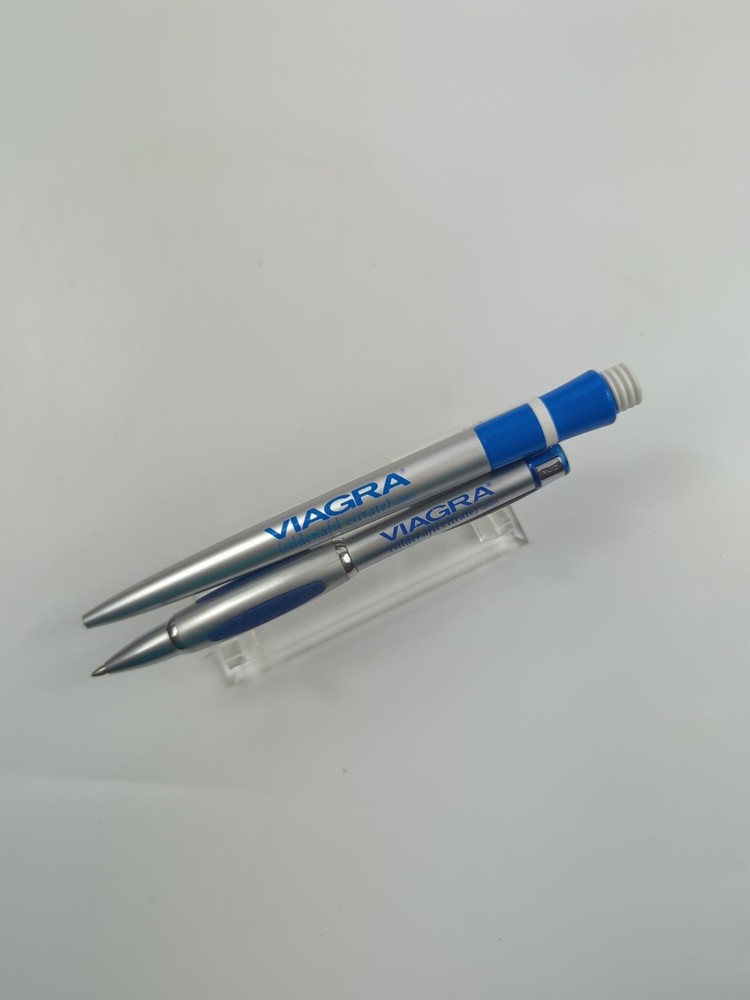 Lot Of 2 Viagra Drug Rep Pens Pharmaceutical Promo Advertising Germany
