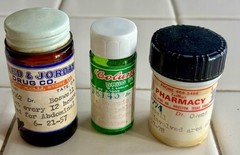 3 VTG Glass Prescription Bottle Clinic Pharmacy 1957 1971 1978