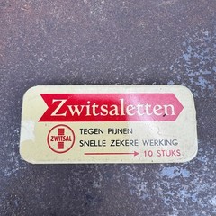 Vtg c.1960s ZWITSALETTEN Advertising Medical Tin – GERMAN – EMTPY / NO CONTENTS