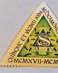 SANDOZ LSD Ergotamine mushroom 25 Year jubilee 1917-1942 Post Stamp MEGA RARE