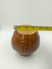 Vintage Schering Pharmacy RX jar crock Brown turquoise Mortar Vase Pottery 5″
