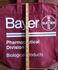 BAYER Drug Rep Tote Promo Bag PHARMACEUTICAL BIOLOGICAL Trasylol
