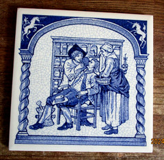 1980’sHandmade Delft Holland PHARMACIST TILES Ltd, Edition Set of 4