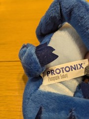 PROTONIX IV Pharmaceutical DRUG REP Clear Blue Plastic Canister With Rare Plush