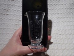 Antique Engraved Glass Medical / Scientific Measuring Jug Flask