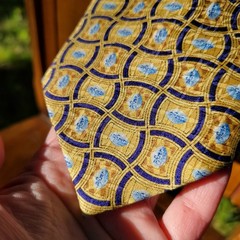 Pfizer Neck Tie Silk Blue Pill Yellow Men’s Necktie Pharmaceutical Gift