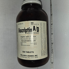 VINTAGE – Ascriptin A/D – Brown Glass – Screw Metal Lid