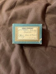 Vintage Long’s RX Medicine Prescription Pill Box With Pharmacy Label & Gum 1960