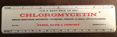 VINTAGE ‚CHLOROMYCETIN‘ ANTIBIOTIC 6-INCH ADVERTISING RULER – PARKE, DAVIS & CO.