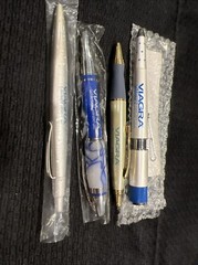 Viagra Black Blue Drug Rep Pens 4 Pack- Unused- All Write!