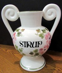 RARE WESTERN GERMANY AH HANDGEMALT „SIRUP“ WHITE WITH FLOWERS CERAMI (EZS001268)