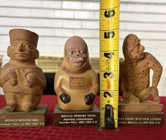3 Vtg Maya Mochica Medicine Man Schering Pottery Pharma Cream Ad