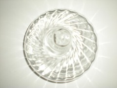 Vtg Apothecary Jar Swirl Glass with Lid 8 1/2″ tall Pharmacy