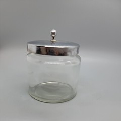 Vintage Glasco Apothecary Glass Jar with Chrome Lid MCM