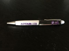 Vintage Advair Pen Drug Rep Advertising Metal Float Pen (in original wrap)
