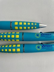 3 Zmax Drug Rep Pen Heavy Metal Blue and Yellow Textured Grip 🖊️ Pharmaceutical