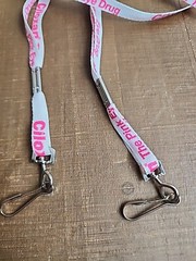 2 Ciloxan Pink Eye Lanyard Drug Rep Pharmaceutical Promo Advertising White