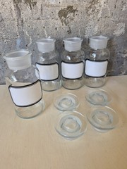 Vintage Glass Apothecary Jar Bottles T.C.W. Co Theodore C Wheaton Blank Label