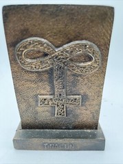 Vintage PHARMACY Bookend BRASS Tinactin 1979 SECUNDUM Artem PAPERWEIGHT