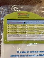 SYMBICORT Clipboard Asthma Control Test Drug Rep Advertising Sealed NEW!