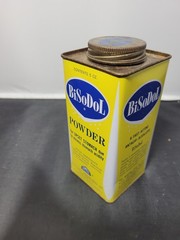 Wartime Medicine Bisodol Whitehall Laboratories Yellow Tin 1940s Antique