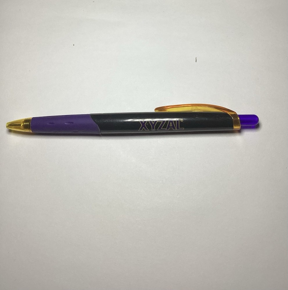 Xyzal* Black Purple Drug Rep Ink PEN Pharmaceutical Collectible