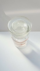 COFFEINUM, Vintage Glass Apothecary Pharmacy Clear Jar, 100 ml, with Cap