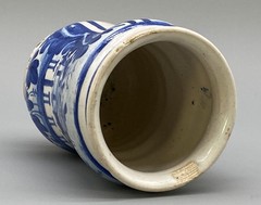c. 1709 South Italian ‚Naples‘ Majolica Blue & White Albarello Drug Pharmacy Jar