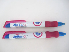 Lot of 2 AMBIEN Medical Drug Rep Pharmaceutical Pens Working Pink Gel Grip