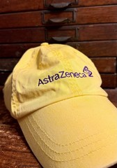 Astra Zeneca Pharmaceutical Promo Hat Yellow One Size Adjustable Embroidered