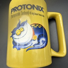 Protonix Coffee Cup Mug Heartburn Monsters Collectible Drug Rep Pharmaceutical