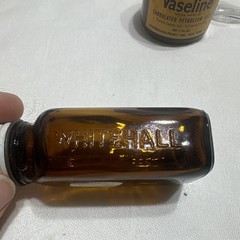 Vintage Medicine Bottle Vaseline Jar + Sal Hepatica, Anacin, Bayer Bottles Lot 4