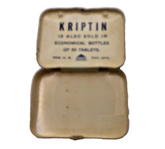 Vintage Kriptin Anti-Histamine Tablets Sm Metal Tin Whitehall Pharmaceutical NY