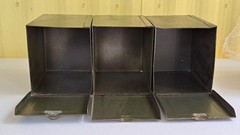 Five Antique Phillips Metal Prescription File Boxes