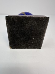 Fougera Pharmaceutical Lapis Lazuli Brass Desk Accent World Globe