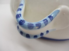 Amazing Pharmacy Apothecary Jar „Aq Mele“ Blue and White Hand Painted Deer