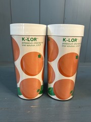 Vintage 1970’s Pharmaceutical Plastic Tumblers w/K-LOR RX Logo | Oranges