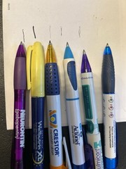 Lot Of 7 Pharmaceutical Drug Rep Promo Pens Pulmicort Crestor Synthroid Mircette