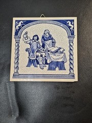 VTG Crown Delfts Handmade Holland The Pharmacist Award Pill Tile